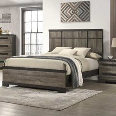 Remington Rustic Gray/Dark Ebony Panel Bedroom Set - Ornate Home