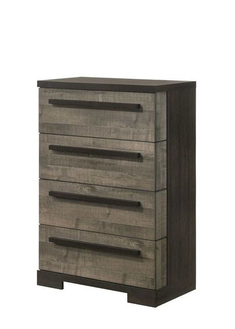 Remington Rustic Gray/Dark Ebony Panel Bedroom Set - Ornate Home