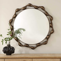 Remolino Bronze Round Mirror - Ornate Home