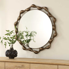 Remolino Bronze Round Mirror - Ornate Home