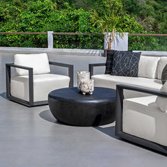Remsen Black/Oyster Outdoor Lounge Chair - Ornate Home