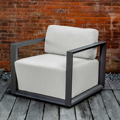 Remsen Black/Oyster Outdoor Lounge Chair - Ornate Home