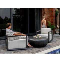 Remsen Black/Oyster Outdoor Lounge Chair - Ornate Home