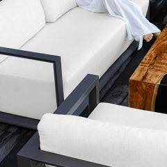 Remsen Black/Oyster Outdoor Lounge Chair - Ornate Home