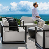 Remsen Black/Oyster Outdoor Sofa - Ornate Home