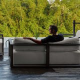Remsen Black/Oyster Outdoor Sofa - Ornate Home
