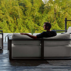 Remsen Black/Oyster Outdoor Sofa - Ornate Home