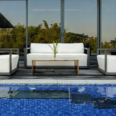 Remsen Black/Oyster Outdoor Sofa - Ornate Home