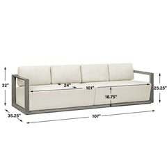 Remsen Gray Large Outdoor Sofa - Ornate Home