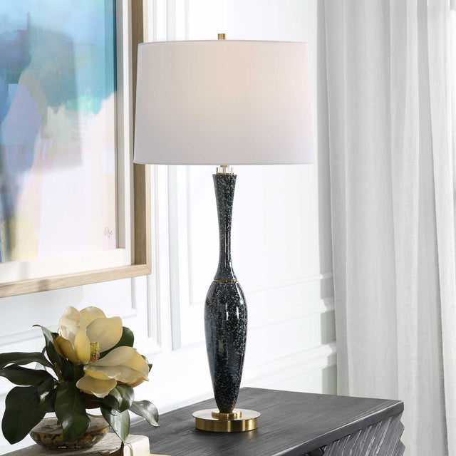 Remy Blue/Brass/White Polished Table Lamp - Ornate Home