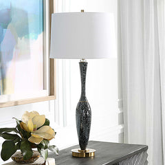 Remy Blue/Brass/White Polished Table Lamp - Ornate Home