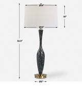 Remy Blue/Brass/White Polished Table Lamp - Ornate Home