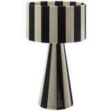Renae Black Handwoven Cotton Thread Striped Table Lamp - Ornate Home