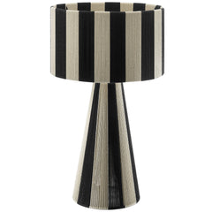 Renae Black Handwoven Cotton Thread Striped Table Lamp - Ornate Home