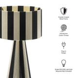 Renae Black Handwoven Cotton Thread Striped Table Lamp - Ornate Home