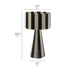 Renae Black Handwoven Cotton Thread Striped Table Lamp - Ornate Home