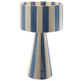 Renae Capri Blue Handwoven Cotton Thread Striped Table Lamp - Ornate Home