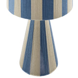 Renae Capri Blue Handwoven Cotton Thread Striped Table Lamp - Ornate Home