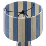 Renae Capri Blue Handwoven Cotton Thread Striped Table Lamp - Ornate Home