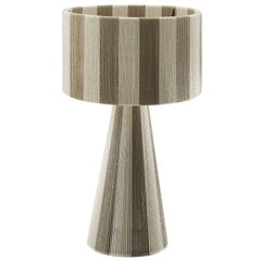 Renae Cobblestone Handwoven Cotton Thread Striped Table Lamp - Ornate Home