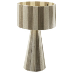 Renae Cobblestone Handwoven Cotton Thread Striped Table Lamp - Ornate Home
