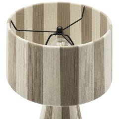 Renae Cobblestone Handwoven Cotton Thread Striped Table Lamp - Ornate Home