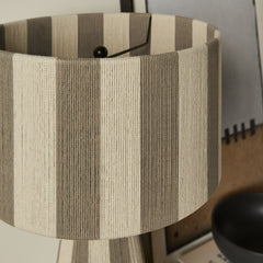 Renae Cobblestone Handwoven Cotton Thread Striped Table Lamp - Ornate Home