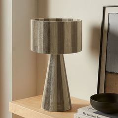 Renae Cobblestone Handwoven Cotton Thread Striped Table Lamp - Ornate Home