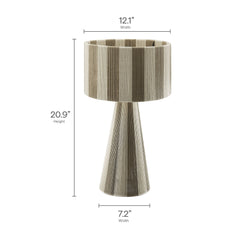 Renae Cobblestone Handwoven Cotton Thread Striped Table Lamp - Ornate Home