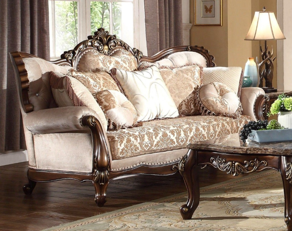 Renaissance Chenille Living Room Set / 3pc - Ornate Home