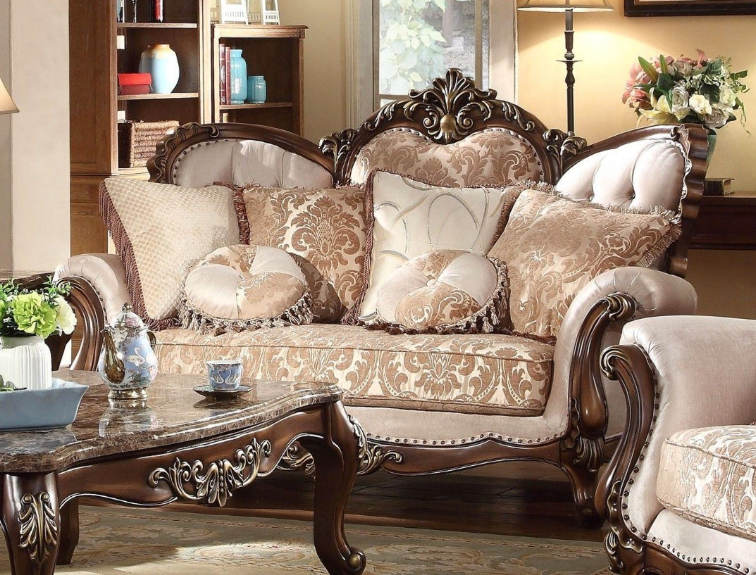 Renaissance Chenille Living Room Set / 3pc - Ornate Home