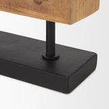 Renaya Light Brown/Matte Black Wood Table Clock - Ornate Home