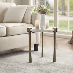 Rench White Side Table - Ornate Home