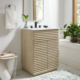 Render 24" Faux Travertine Bathroom Vanity Cabinet (Sink Not Included) - Ornate Home