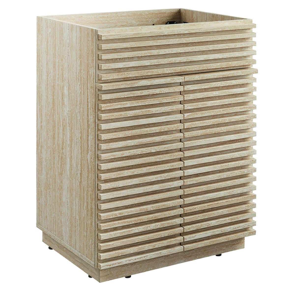 Render 24" Faux Travertine Bathroom Vanity Cabinet (Sink Not Included) - Ornate Home