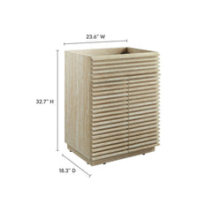 Render 24" Faux Travertine Bathroom Vanity Cabinet (Sink Not Included) - Ornate Home