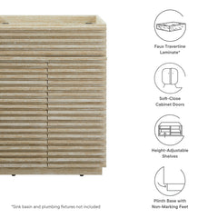 Render 24" Faux Travertine Bathroom Vanity Cabinet (Sink Not Included) - Ornate Home