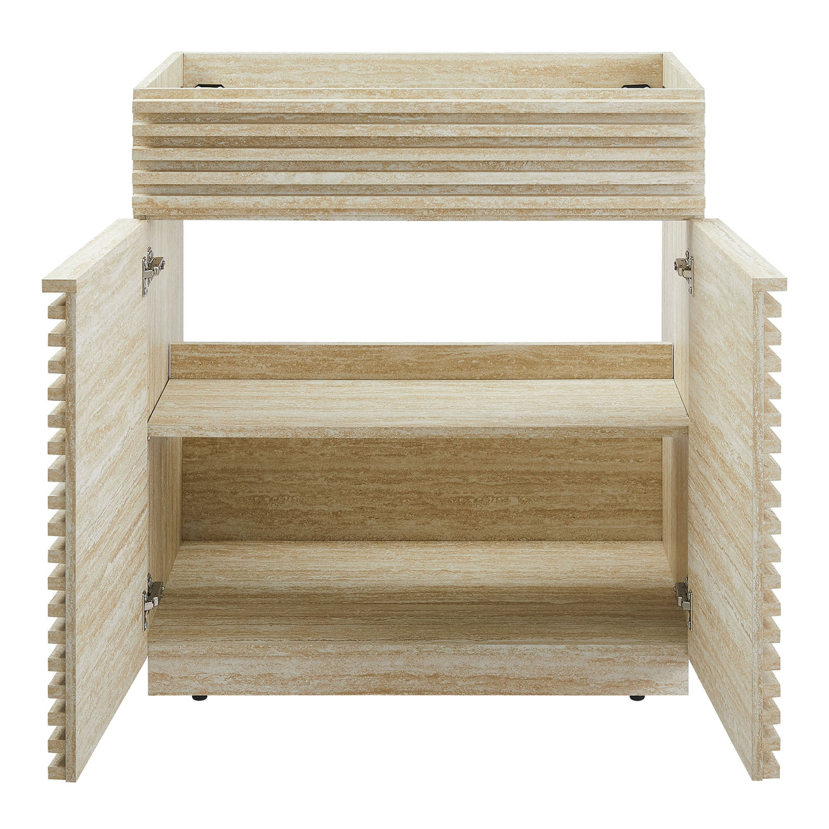 Render 30" Faux Travertine Bathroom Vanity Cabinet (Sink Not Included) - Ornate Home