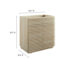 Render 30" Faux Travertine Bathroom Vanity Cabinet (Sink Not Included) - Ornate Home
