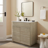 Render 36" Faux Travertine Bathroom Vanity Cabinet (Sink Not Included) - Ornate Home