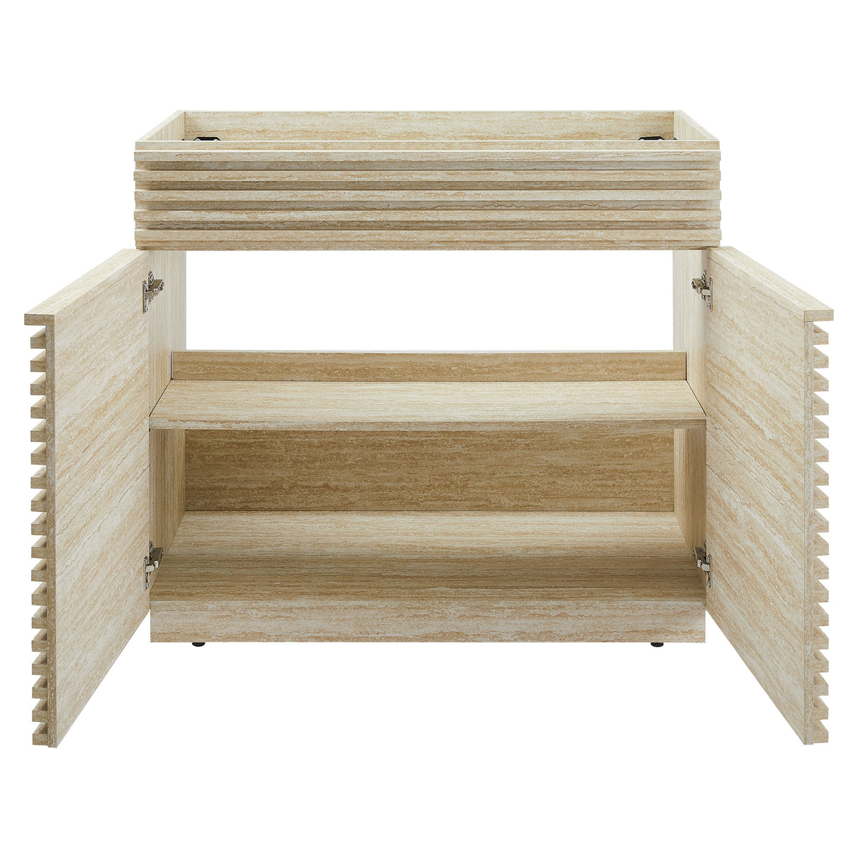 Render 36" Faux Travertine Bathroom Vanity Cabinet (Sink Not Included) - Ornate Home