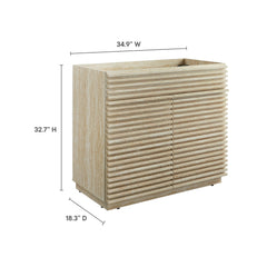 Render 36" Faux Travertine Bathroom Vanity Cabinet (Sink Not Included) - Ornate Home