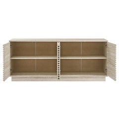 Render 70" Faux Travertine Sideboard Cabinet TV Stand - Ornate Home