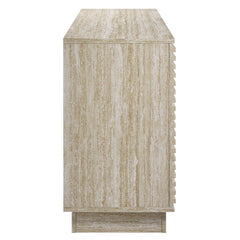 Render 70" Faux Travertine Sideboard Cabinet TV Stand - Ornate Home
