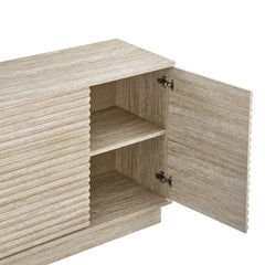 Render 70" Faux Travertine Sideboard Cabinet TV Stand - Ornate Home