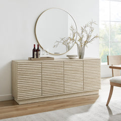 Render 70" Faux Travertine Sideboard Cabinet TV Stand - Ornate Home