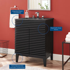 Render Black 24" Bathroom Vanity - Ornate Home