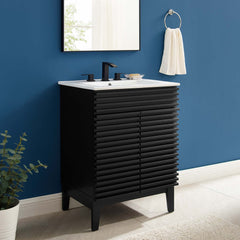 Render Black/White 24" Bathroom Vanity - Ornate Home
