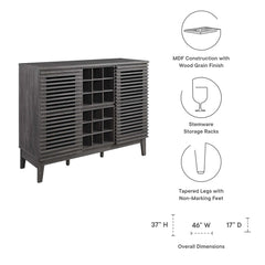 Render Charcoal Bar Cabinet - Ornate Home