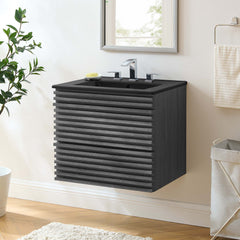 Render Charcoal/Black 24" Wall-Mount Bathroom Vanity - Ornate Home